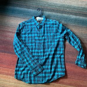 Funky Aqua Flannel